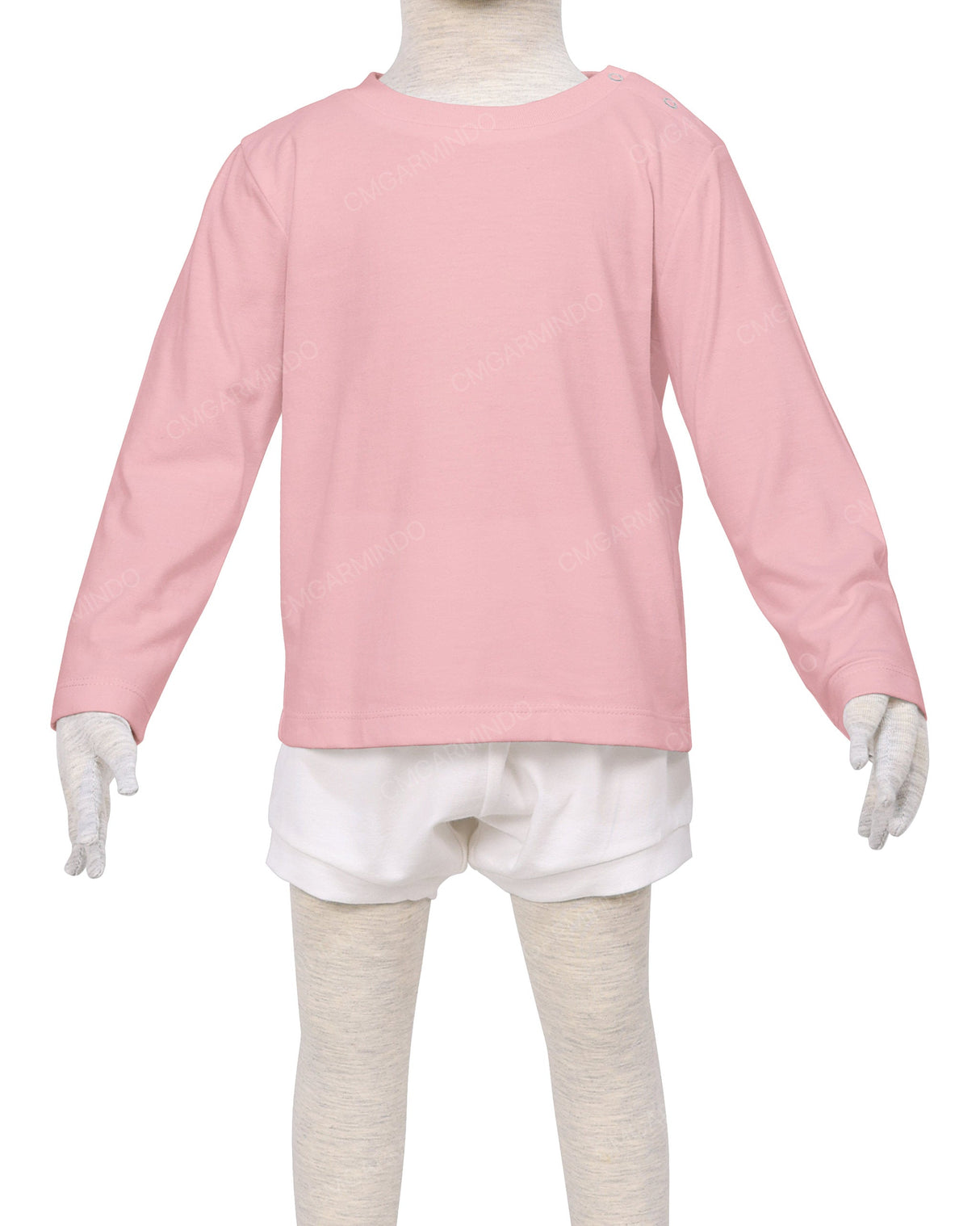 Long Sleeve Shoulder Snap Crew Neck T-Shirt