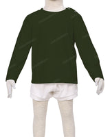 Long Sleeve Shoulder Snap Crew Neck T-Shirt