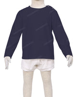 Long Sleeve Shoulder Snap Crew Neck T-Shirt