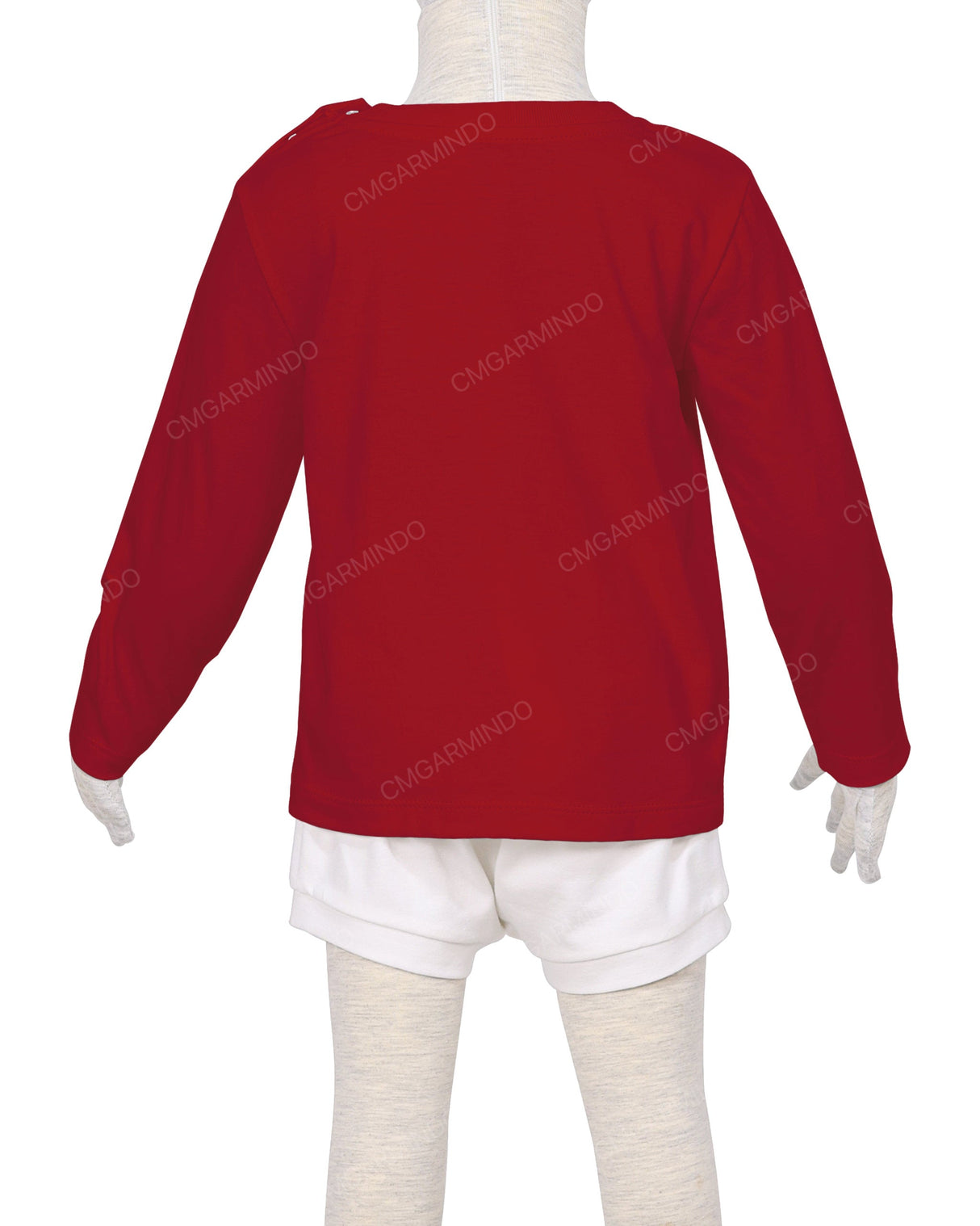 Long Sleeve Shoulder Snap Crew Neck T-Shirt