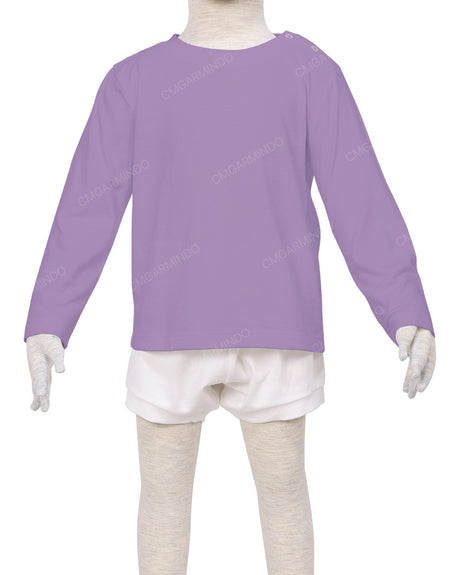 Long Sleeve Shoulder Snap Crew Neck T-Shirt