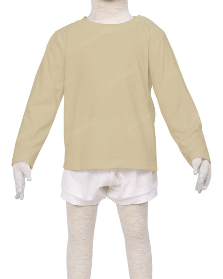 Long Sleeve Shoulder Snap Crew Neck T-Shirt