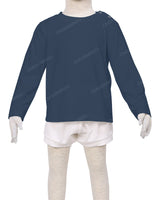Long Sleeve Shoulder Snap Crew Neck T-Shirt