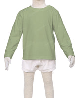 Long Sleeve Shoulder Snap Crew Neck T-Shirt