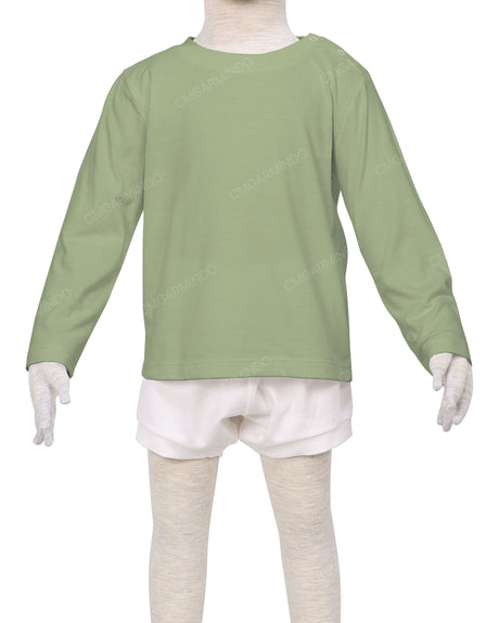 Long Sleeve Shoulder Snap Crew Neck T-Shirt