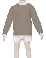 Long Sleeve Shoulder Snap Crew Neck T-Shirt