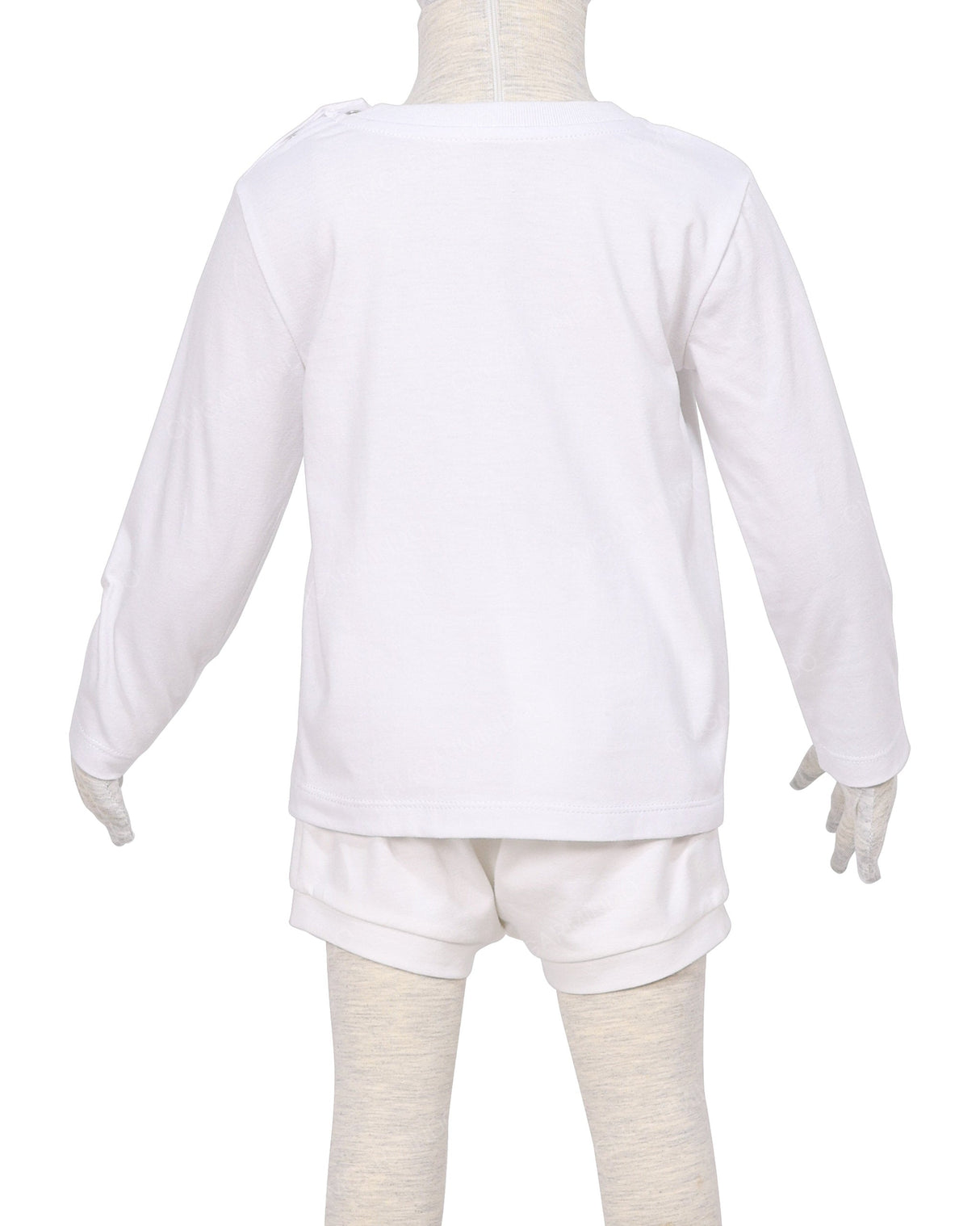 Long Sleeve Shoulder Snap Crew Neck T-Shirt