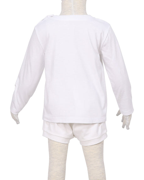 Long Sleeve Shoulder Snap Crew Neck T-Shirt