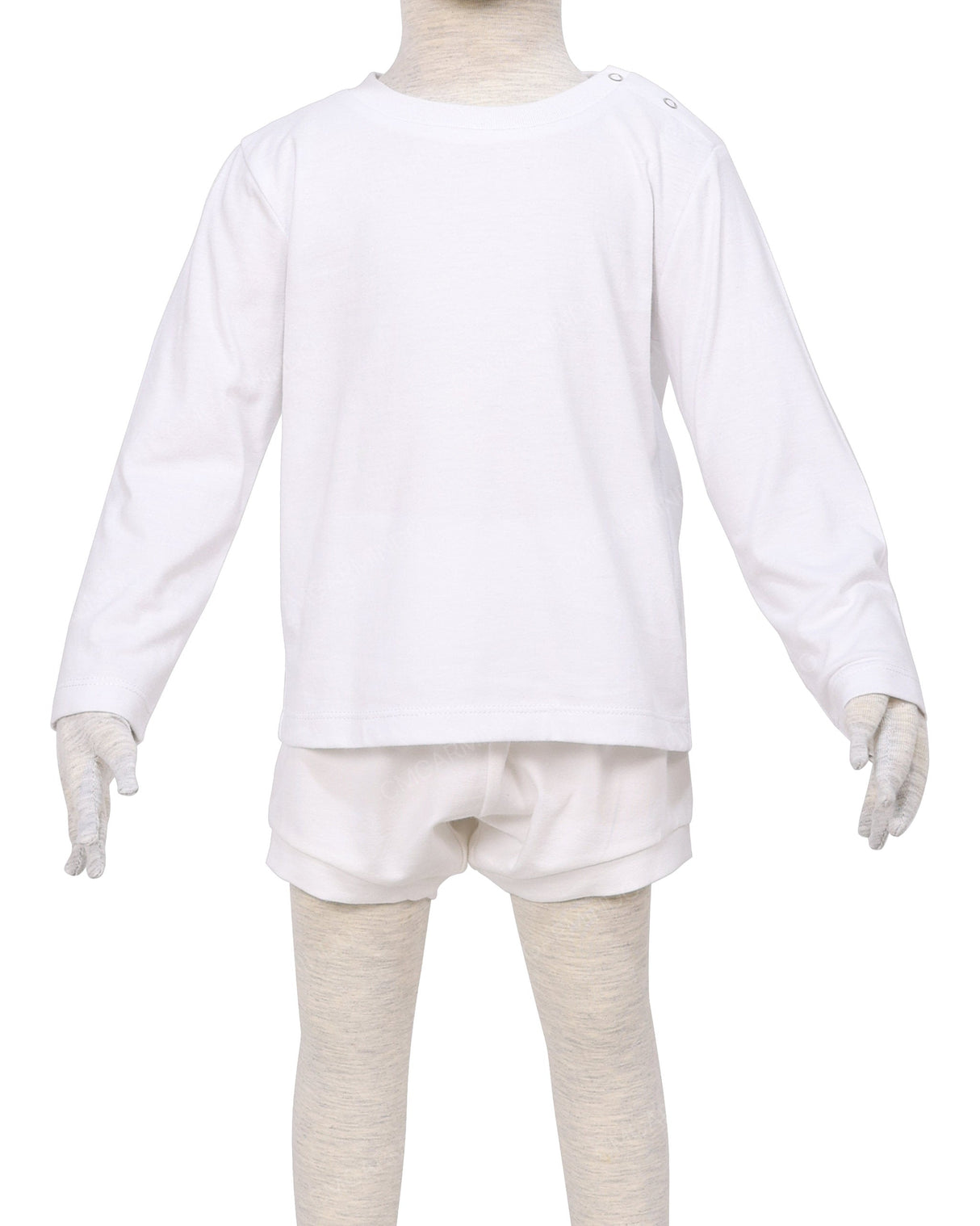 Long Sleeve Shoulder Snap Crew Neck T-Shirt