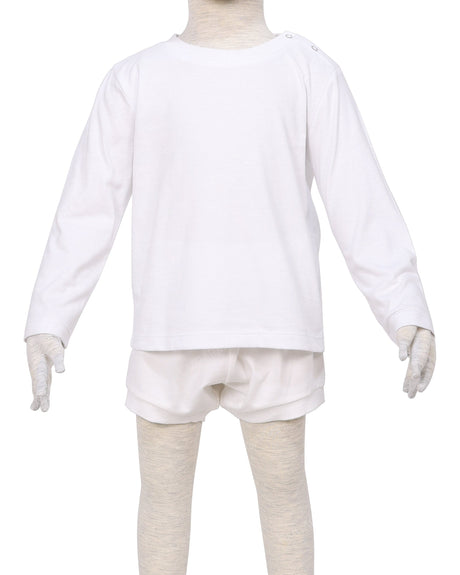 Long Sleeve Shoulder Snap Crew Neck T-Shirt