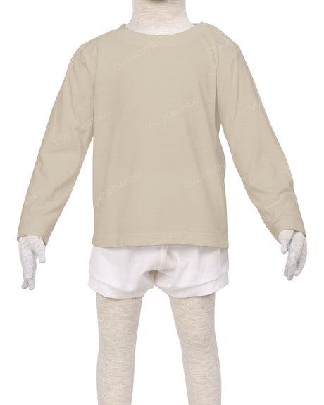 Long Sleeve Shoulder Snap Crew Neck T-Shirt