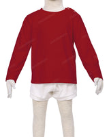 Long Sleeve Shoulder Snap Crew Neck T-Shirt