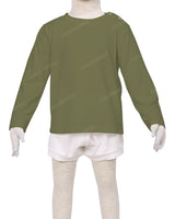 Long Sleeve Shoulder Snap Crew Neck T-Shirt