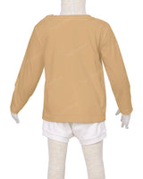 Long Sleeve Shoulder Snap Crew Neck T-Shirt