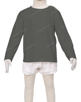 Long Sleeve Shoulder Snap Crew Neck T-Shirt