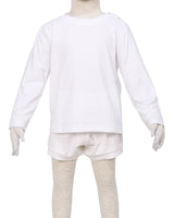 Long Sleeve Shoulder Snap Crew Neck T-Shirt