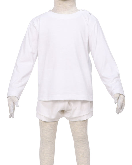 Long Sleeve Shoulder Snap Crew Neck T-Shirt
