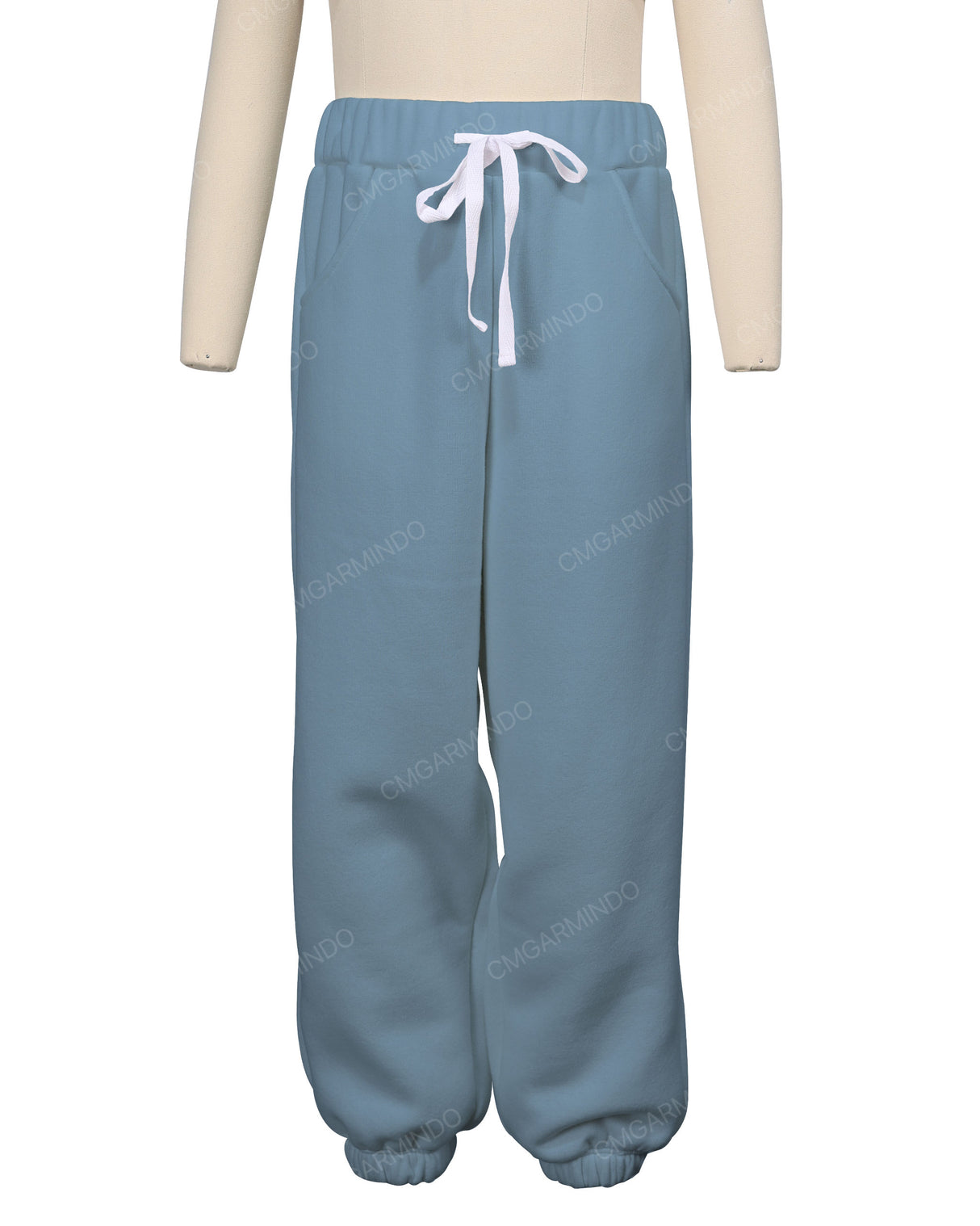 Elastic Folded Hem Sweatpants