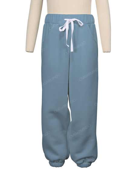 Elastic Folded Hem Sweatpants