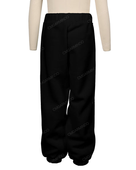 Elastic Folded Hem Sweatpants