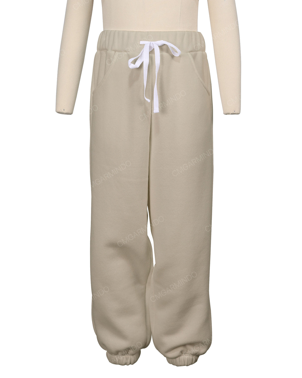Elastic Folded Hem Sweatpants