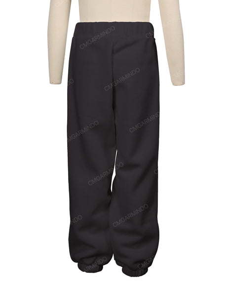 Elastic Folded Hem Sweatpants