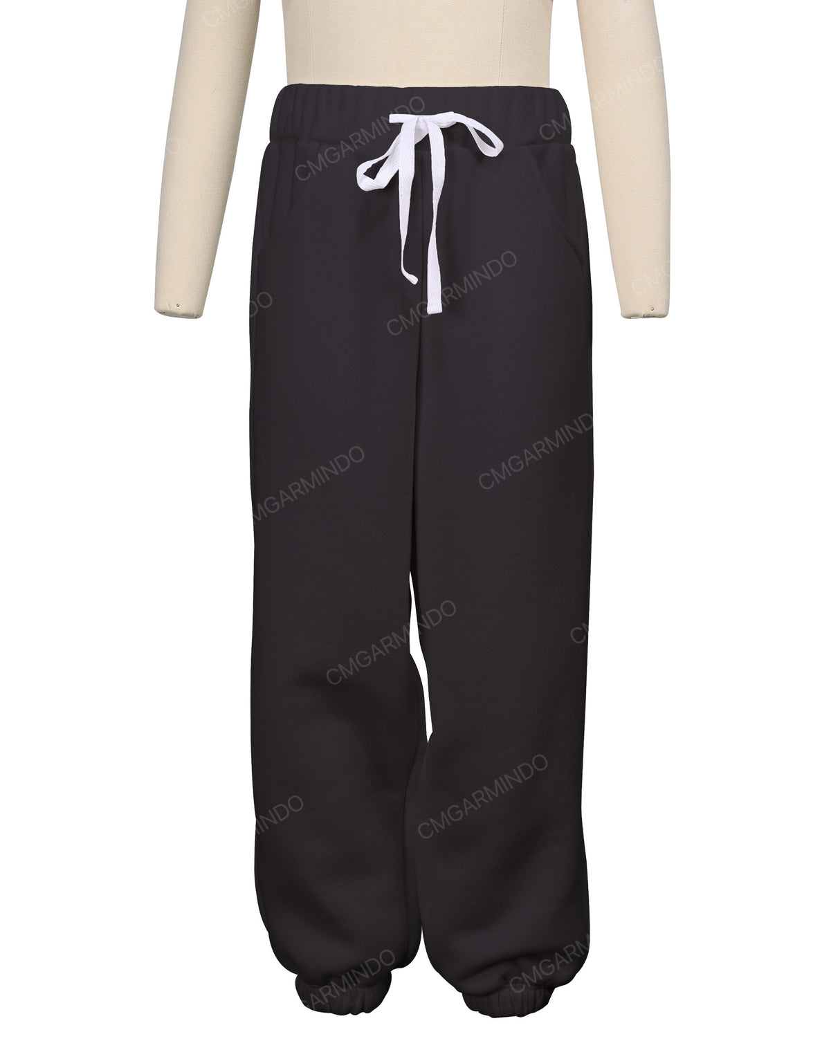 Elastic Folded Hem Sweatpants