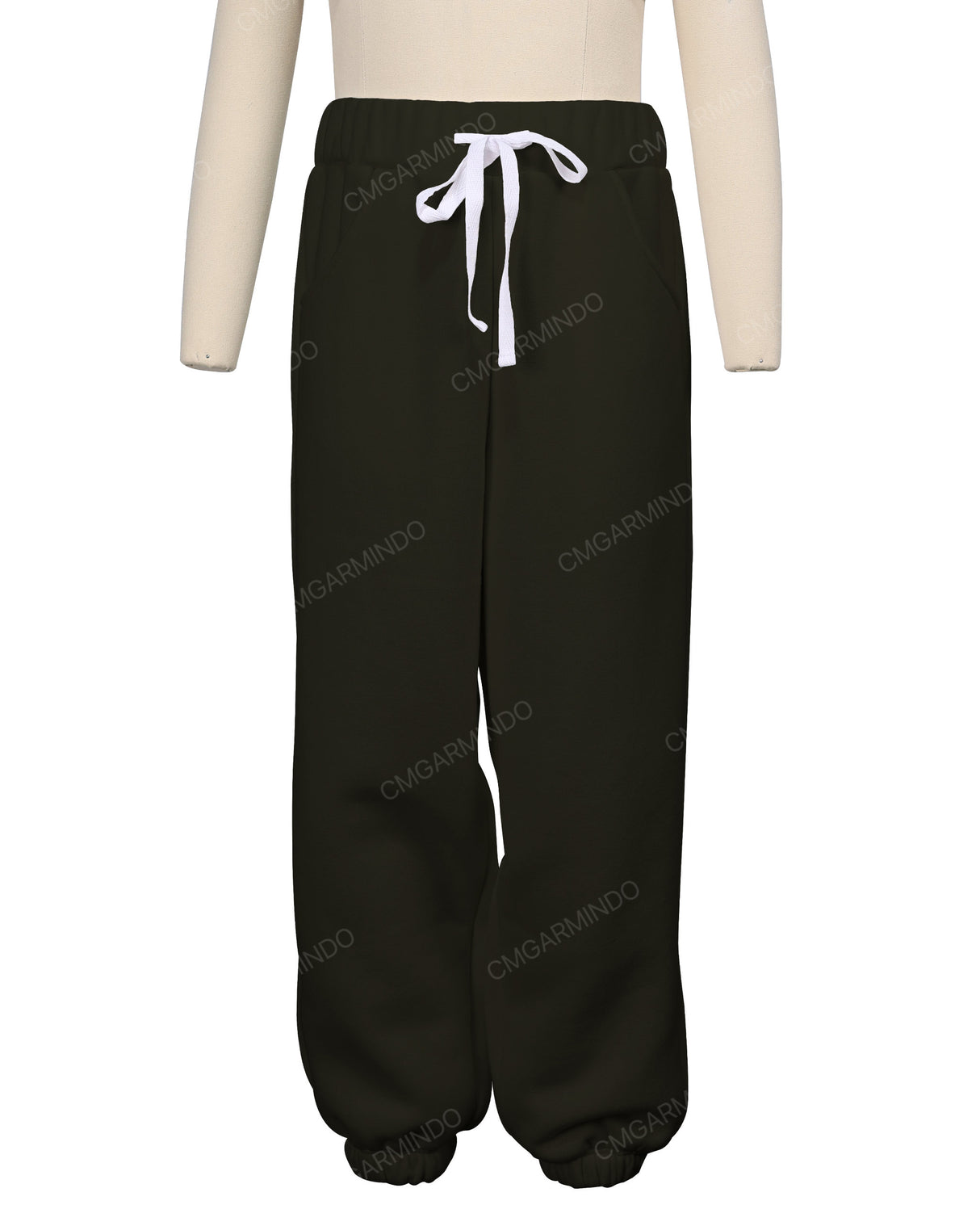 Elastic Folded Hem Sweatpants