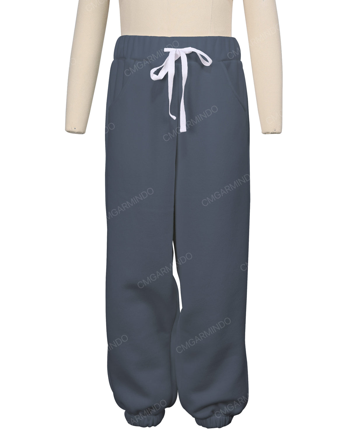 Elastic Folded Hem Sweatpants