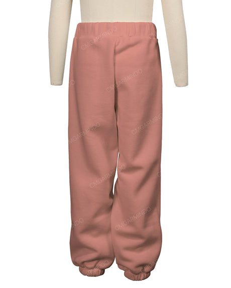 Elastic Folded Hem Sweatpants