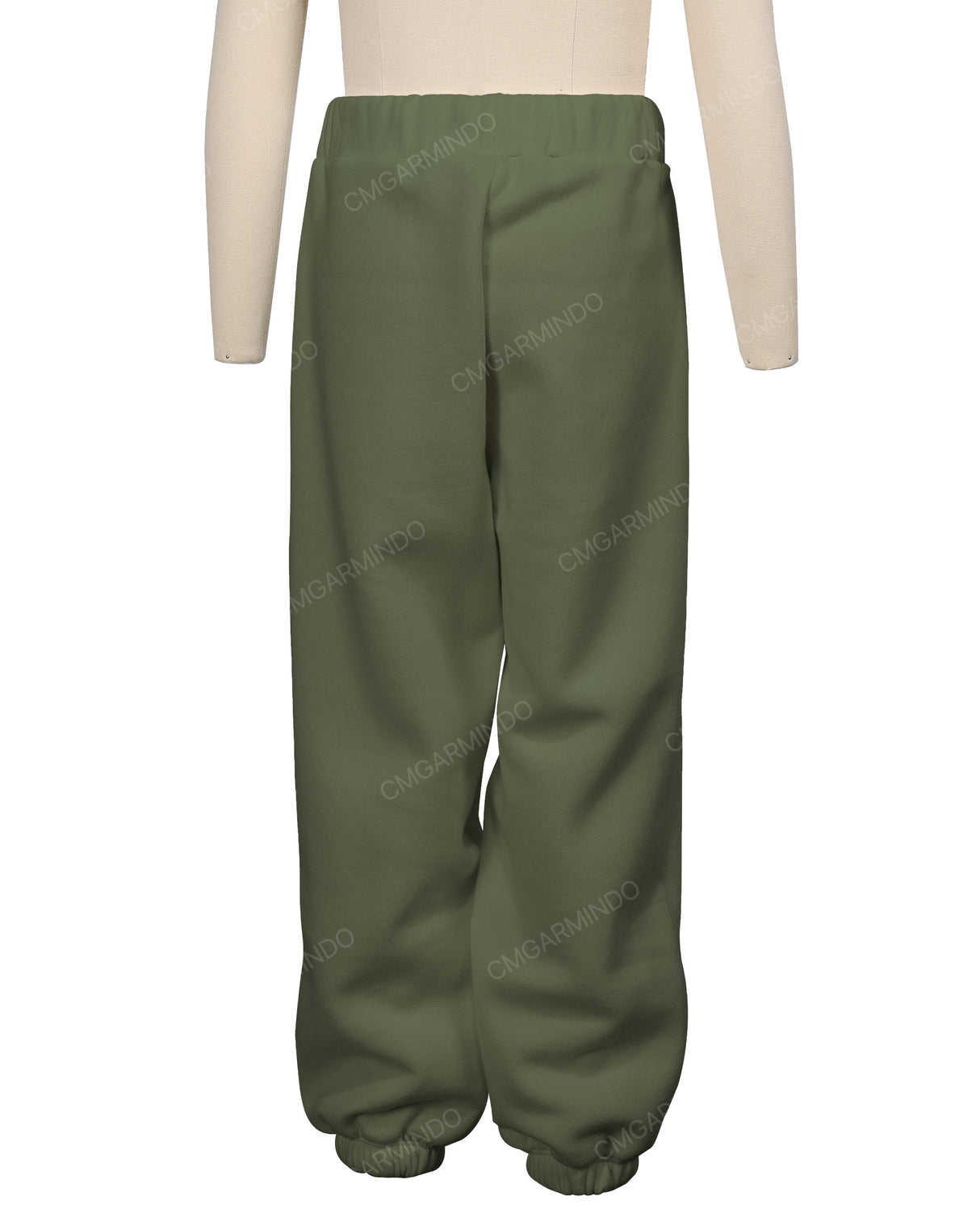 Elastic Folded Hem Sweatpants