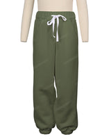 Elastic Folded Hem Sweatpants