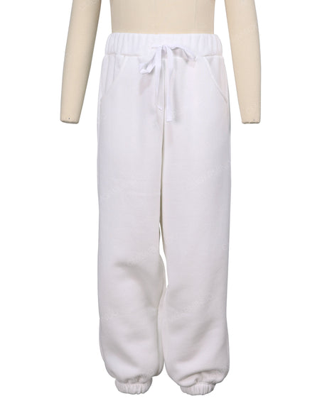 Elastic Folded Hem Sweatpants