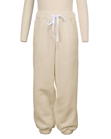 Elastic Folded Hem Sweatpants
