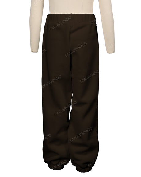 Elastic Folded Hem Sweatpants