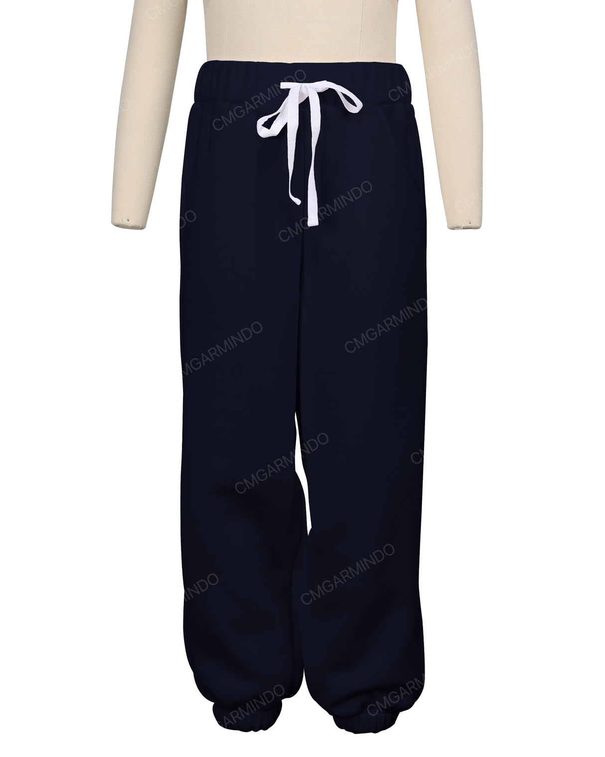 Elastic Folded Hem Sweatpants