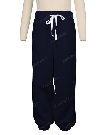 Elastic Folded Hem Sweatpants