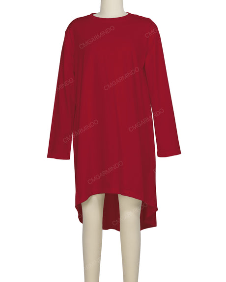 Long Sleeve Asymmetrical Dress