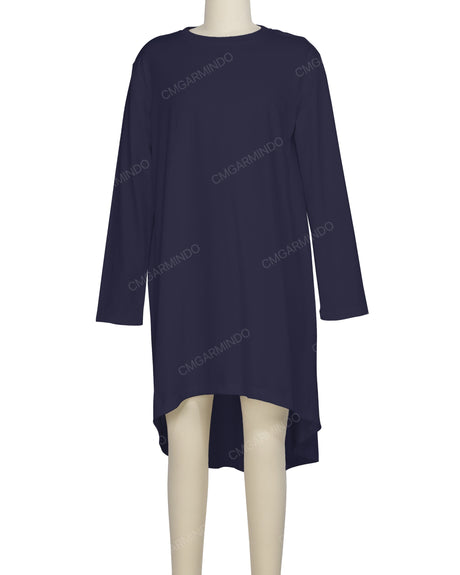 Long Sleeve Asymmetrical Dress