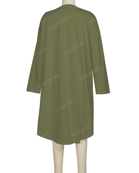 Long Sleeve Asymmetrical Dress