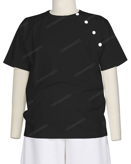 Button Shoulder Raglan T-Shirt