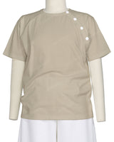 Button Shoulder Raglan T-Shirt