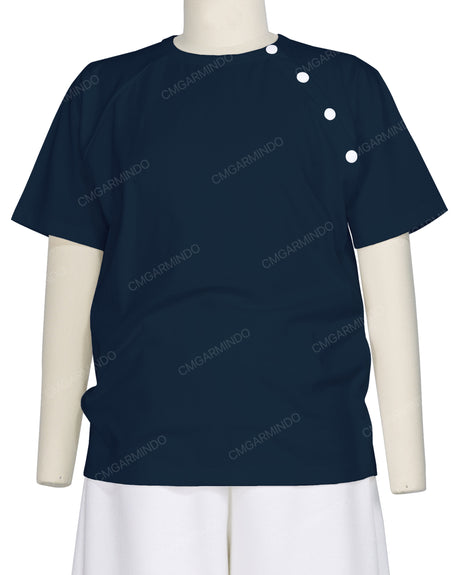 Button Shoulder Raglan T-Shirt