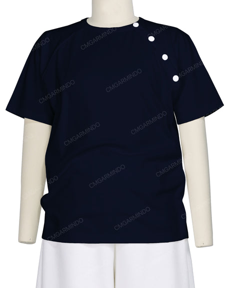 Button Shoulder Raglan T-Shirt