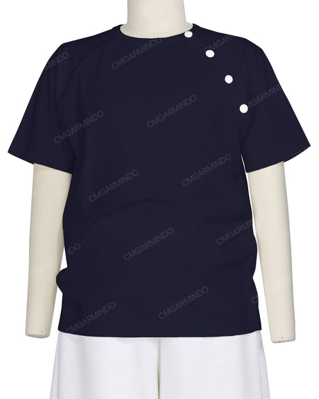 Button Shoulder Raglan T-Shirt