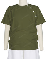 Button Shoulder Raglan T-Shirt
