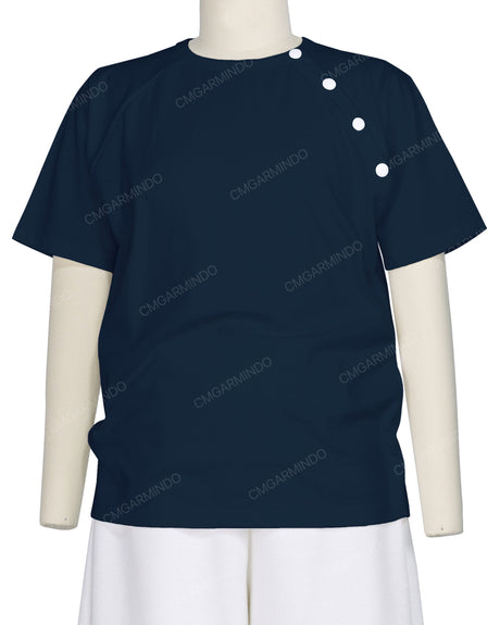 Button Shoulder Raglan T-Shirt