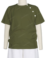 Button Shoulder Raglan T-Shirt