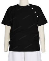 Button Shoulder Raglan T-Shirt