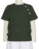 Button Shoulder Raglan T-Shirt